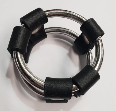 Plain Tube Steel Double Cock Ring Black - Cock Rings