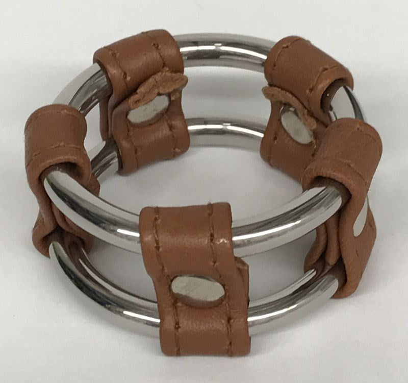 Plain Tube Steel Double Cock Ring Brown Cock Rings