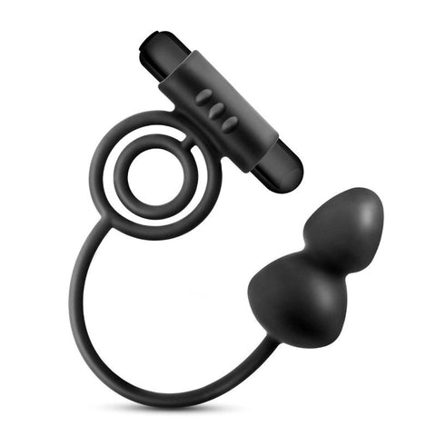 Blush Novelties' Platinum Pleasure - Vibrating Anal Plug and C-Ring Set - Ball and Cock Toys