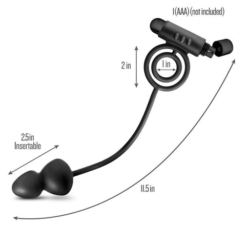 Blush Novelties' Platinum Pleasure - Vibrating Anal Plug and C-Ring Set - Ball and Cock Toys