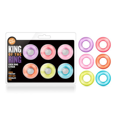 Unlock Longer, Harder, and More Sensational Play - Play With Me King Of The Ring 6-pack - Cock Ring Sets