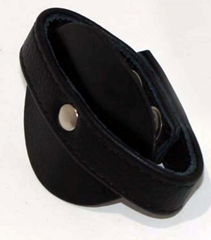 Pleasure Den Leather Cock Ring With Testicle Strap Cock Rings