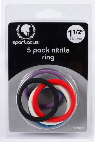 Rainbow Nitrile Cock Ring 5 Pack Cock Rings