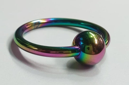 Rainbow Penis Head Glans Ring with Ball - Cock Rings