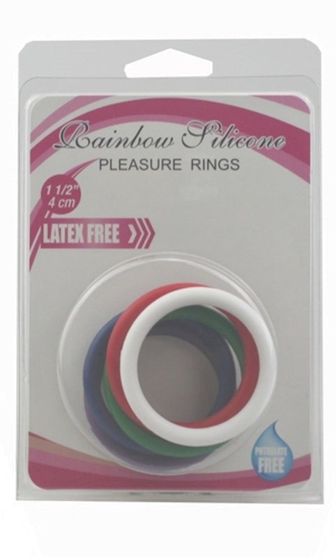 Rainbow Silicone Pleasure Rings 5 pack Cock Rings