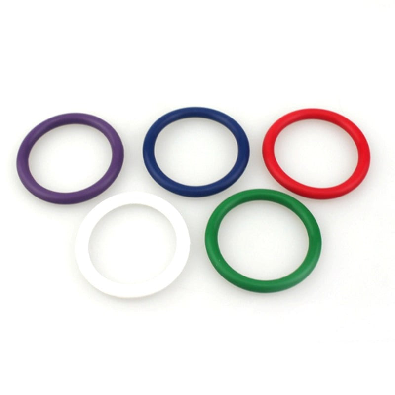 Rainbow Silicone Pleasure Rings 5 pack Cock Rings