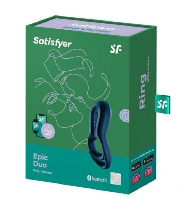 Satisfyer Epic Duo Ring Navy Ball and Cock Toys