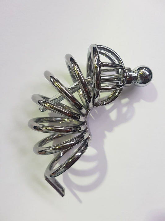 Seven Layers Asylum Cock Cage & Plug Male Chastity