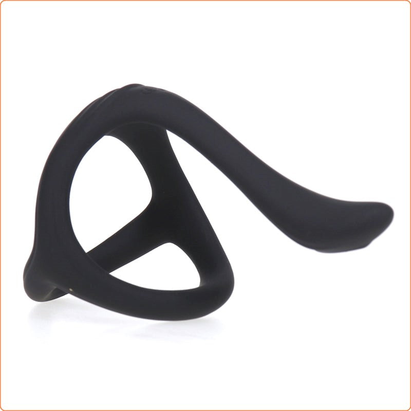 Silicone Triangle Penis Ring with Teasing Tail Ball and Cock Toys