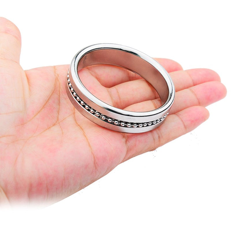 Silver Metal Cock Ring with Grooves Cock Rings