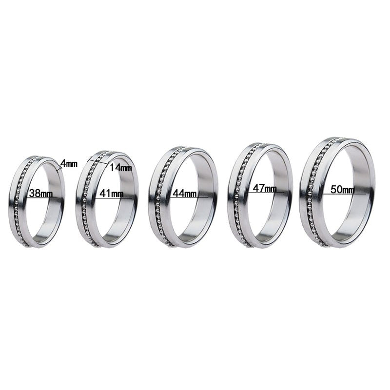 Silver Metal Cock Ring with Grooves Cock Rings