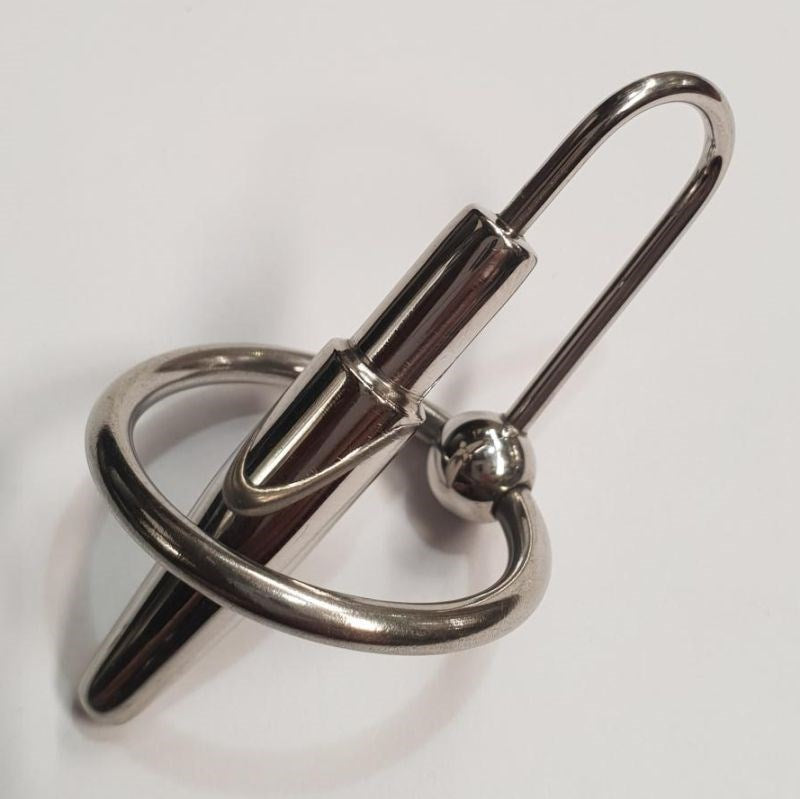 Solid Metal Cock Plug with Glans Ring Xtra Large Penis Plugs