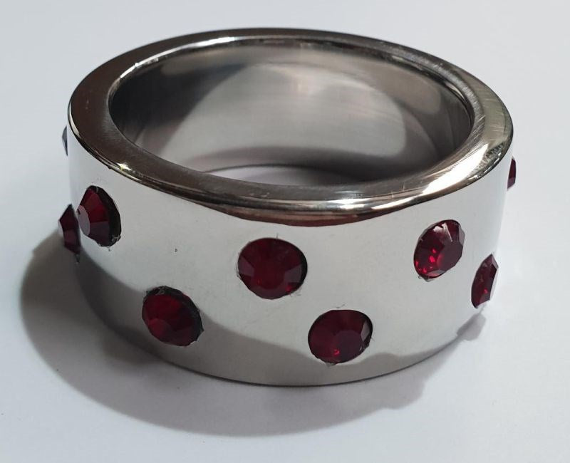 Staggered Ruby Encrusted Cock Ring Cock Rings