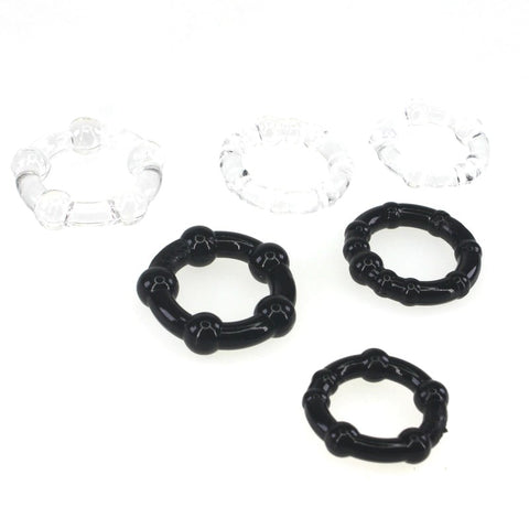 Stay Hard Beaded Cock Ring Set - Cock Rings