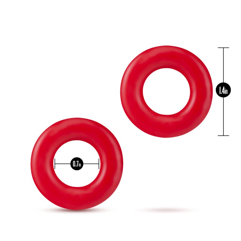 Stay Hard Donut Rings - Red Set Of 2 Cock Ring Sets