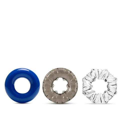 Stay Hard Triple Stretch 3 Pack Mens Cock Rings - Cock Ring Sets