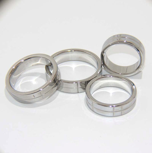 Steel Grooved Cock Ring - Cock Rings
