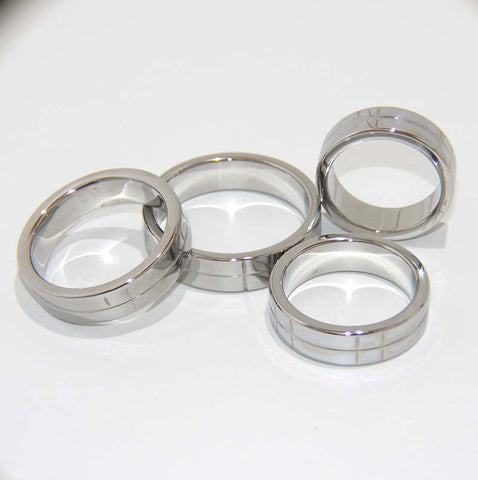 Steel Grooved Cock Ring - Cock Rings