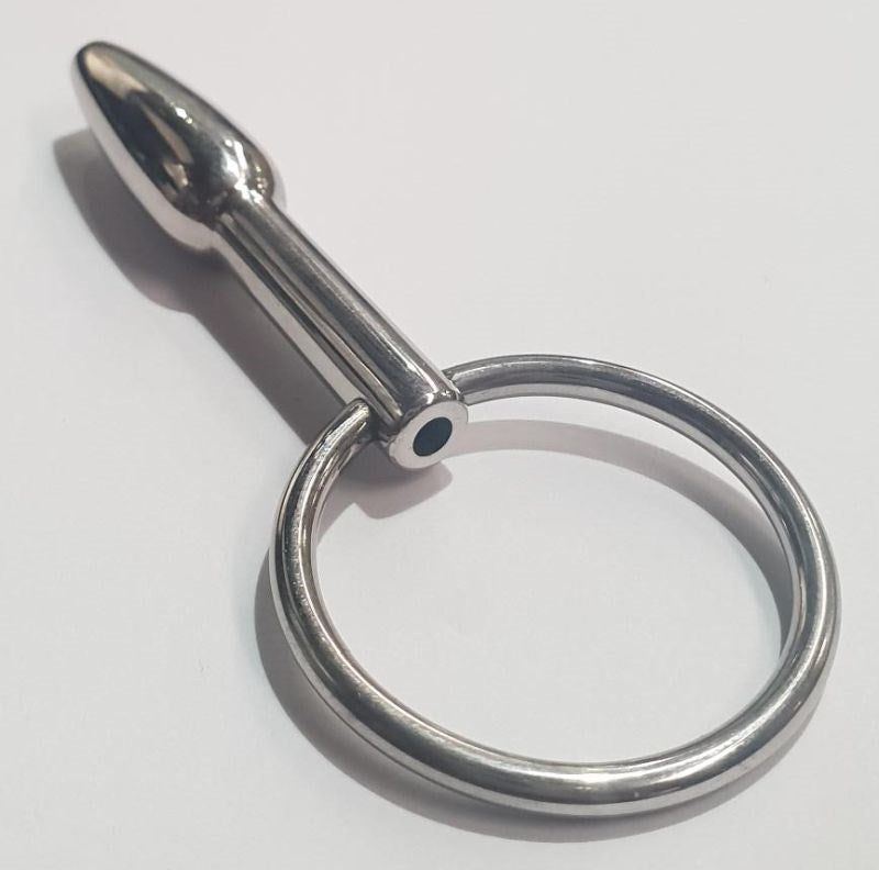 Steel Pleasures Penis Plug Olive Cum Thru with Ring Penis Plugs