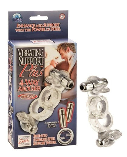 Support Plus Vibrating 4 Way Penis Arouser Cock Rings