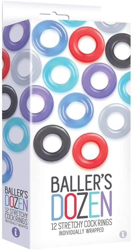 The 9's Baller's Dozen 12 Stretchy Cock Rings Cock Ring Sets