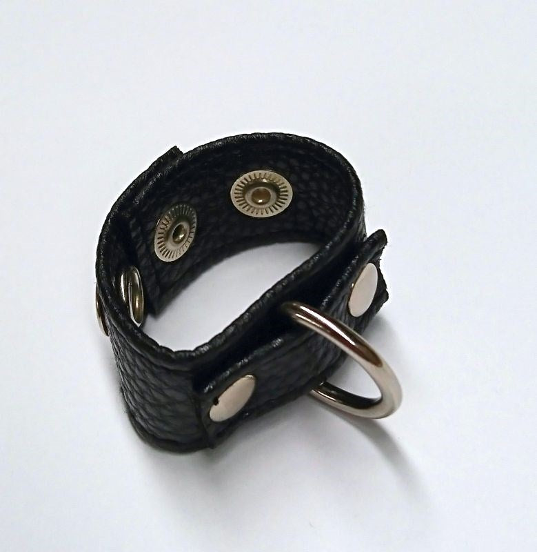 Tight Leather Cock Ring with D-Ring Cock Rings