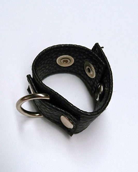 Tight Leather Cock Ring with D-Ring - Cock Rings