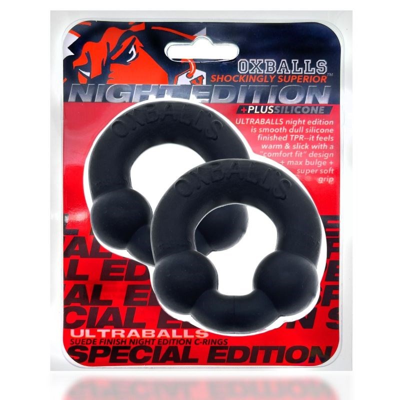 Ultraballs 2 Piece Cockring Set Special Edition Black Cock Rings