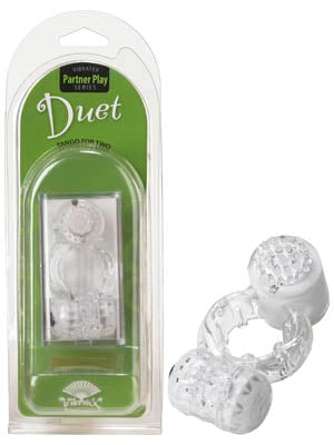 Vibratex Duet Cock Ring Clear - Cock Rings