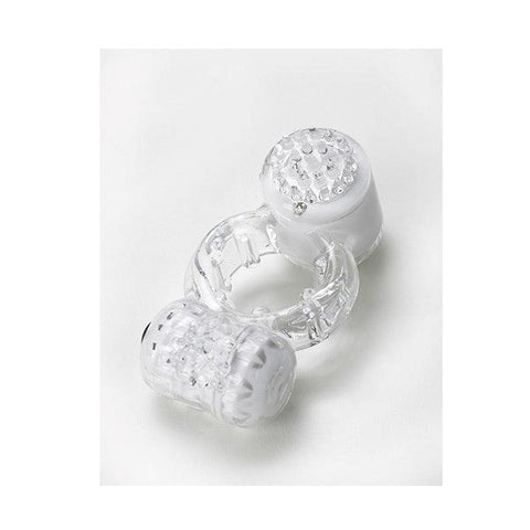 Vibratex Duet Cock Ring Clear - Cock Rings