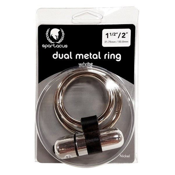 Vibrating Dual Metal C Ring with Bullet Cock Rings