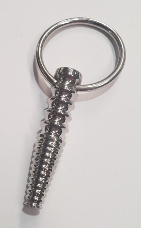 Ynaija Ribbed Metal Penis Plug With O-Ring Penis Plugs