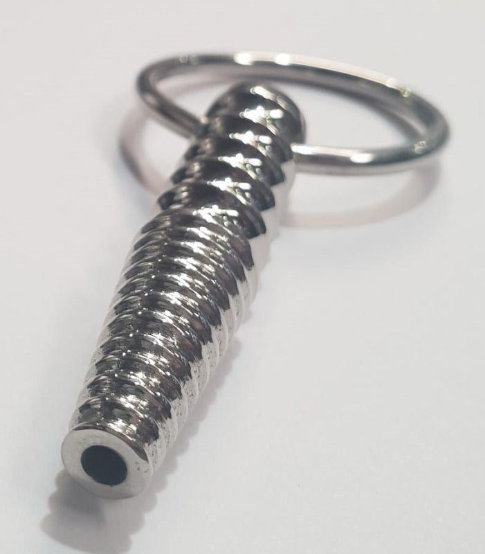 Ynaija Ribbed Metal Penis Plug With O-Ring Penis Plugs