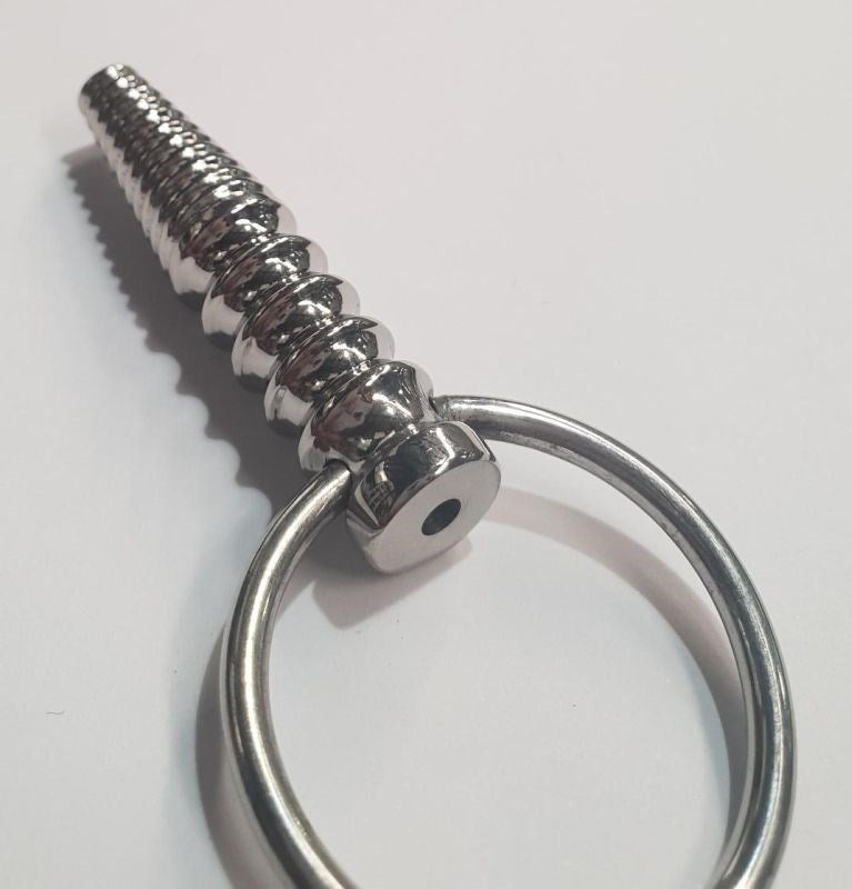 Ynaija Ribbed Metal Penis Plug With O-Ring Penis Plugs