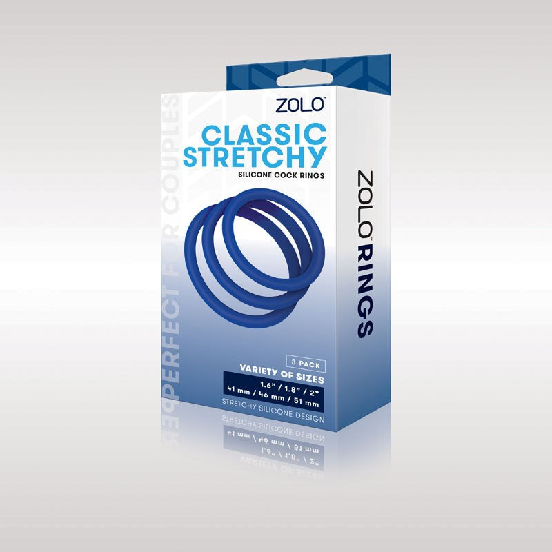 Zolo Classic Stretchy Silicone Cock Ring 3-Pack Stretchy Cock Rings