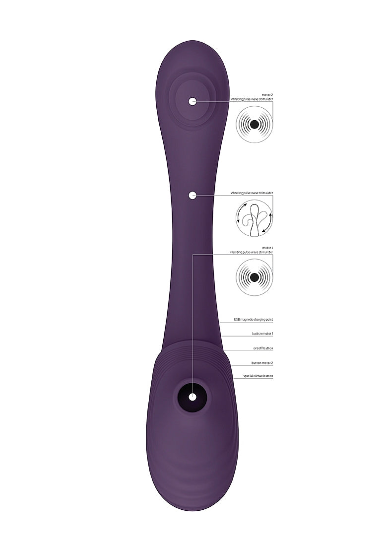 Vive Mirai Double Ended Pulse & Air Wave Bendable Vibrator Clit Ticklers and Pulsators