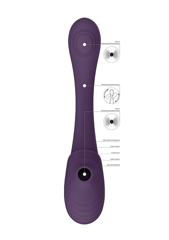 Vive Mirai Double Ended Pulse & Air Wave Bendable Vibrator - Clit Ticklers and Pulsators