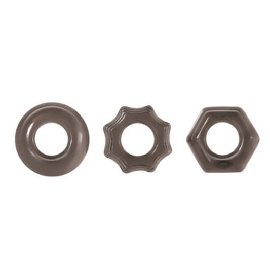 Zero Tolerance Triple Thick Cock Ring Set 3 Piece Smoke Cock Ring Sets