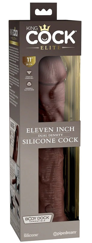 King Cock Elite Dual Density Silicone Cock Brown - Realistic Dildos