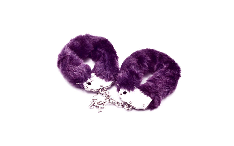 Lovetoy Fetish Pleasure Fluffy Bondage Hand Cuff Purple Cuffs And Restraints