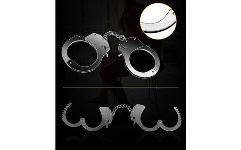Lovetoy Fetish Pleasure Metal Hand Cuff Silver - Cuffs And Restraints