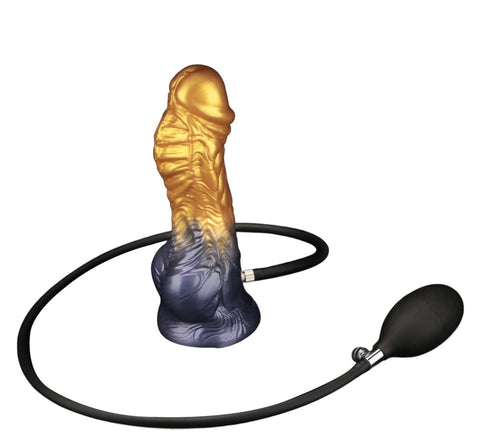 Lovetoy Aerosx Dual Density Fantasy Dildo Gold/Blue - Realistic Dildos