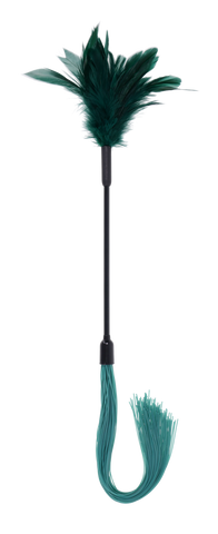 Sex & Mischief Indica Feather Tickler Whip Green - Whips And Crops