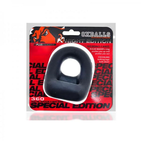 360 Dual Use Cockring Special Edition Black - Stretchy Cock Rings