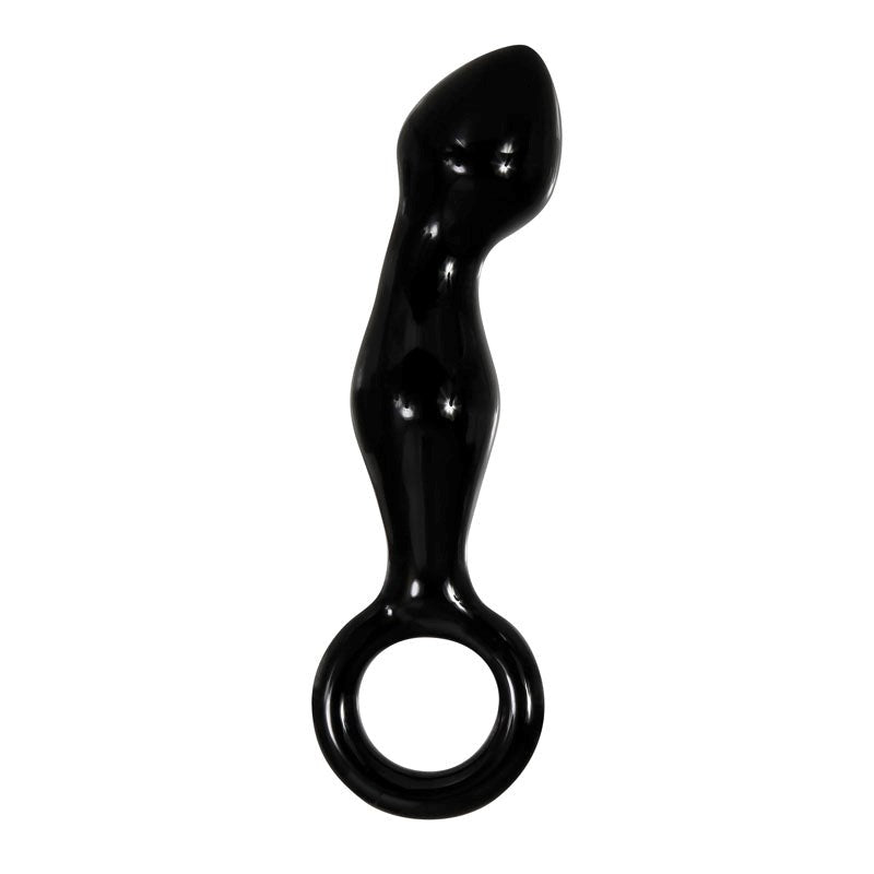 Adam & Eve Adams Glass Prostate Massager - Black Prostate Toys