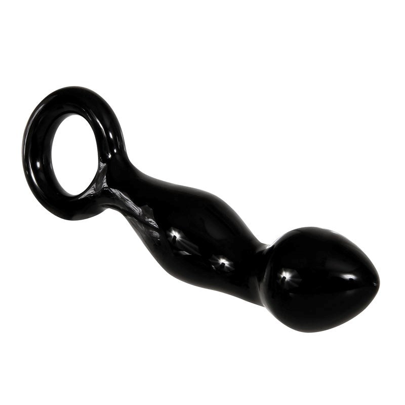 Adam & Eve Adams Glass Prostate Massager - Black Prostate Toys