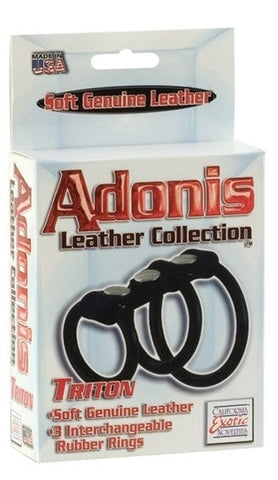 California Exotics Adonis Triton Leather Cock Ring - Cock Rings