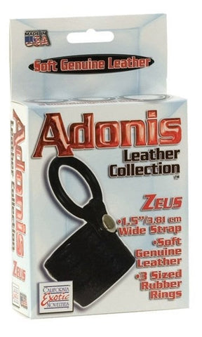 California Exotics Adonis Zeus Leather Cock Ring - Cock Rings