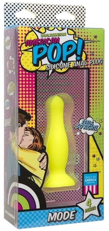 American Pop Mode 4 inch Anal Plug Yellow Butt Plugs