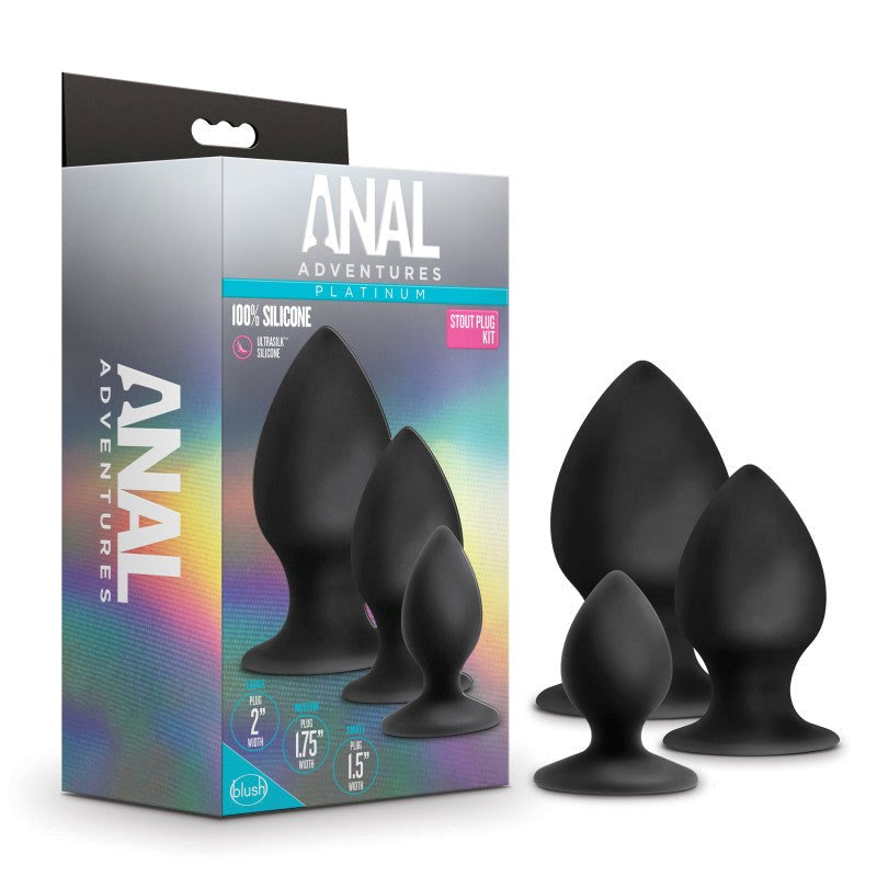 Anal Adventures Platinum Anal Stout Plug Kit Butt Plugs